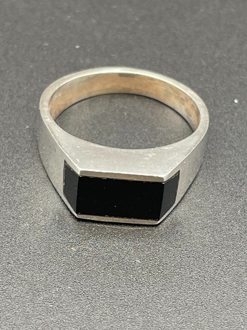 Men's Sterling Silver and Onyx Ring